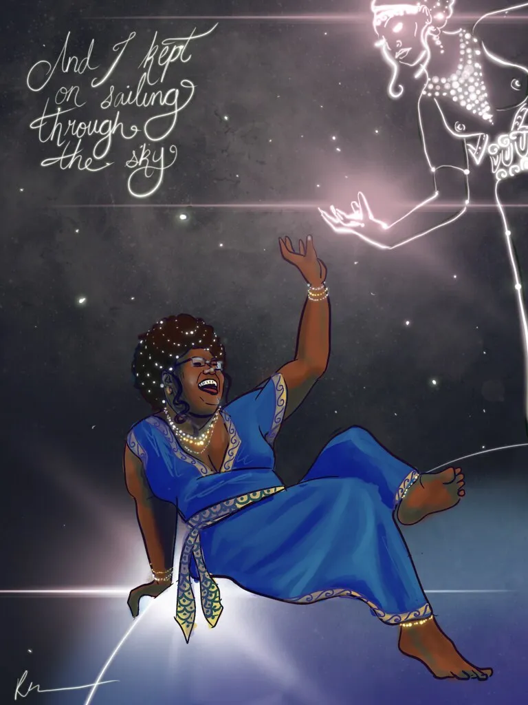 portrait of Ny among the stars